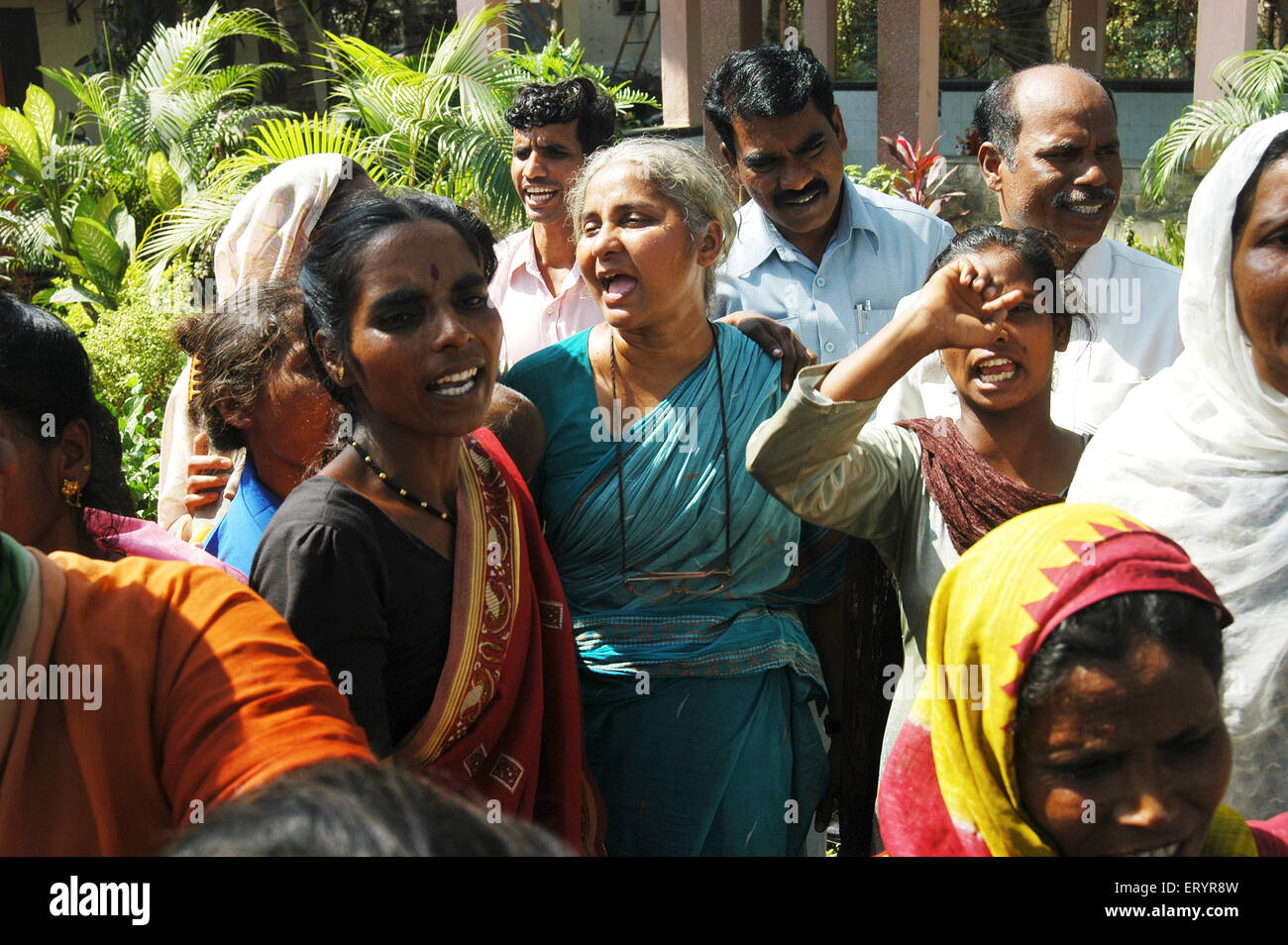 Medha Patkar , indischer Sozialaktivist , Gründer , Narmada Bachao Andolan , Protestierende , Agitation , Bombay , Mumbai , Maharashtra , Indien , Asien Stockfoto