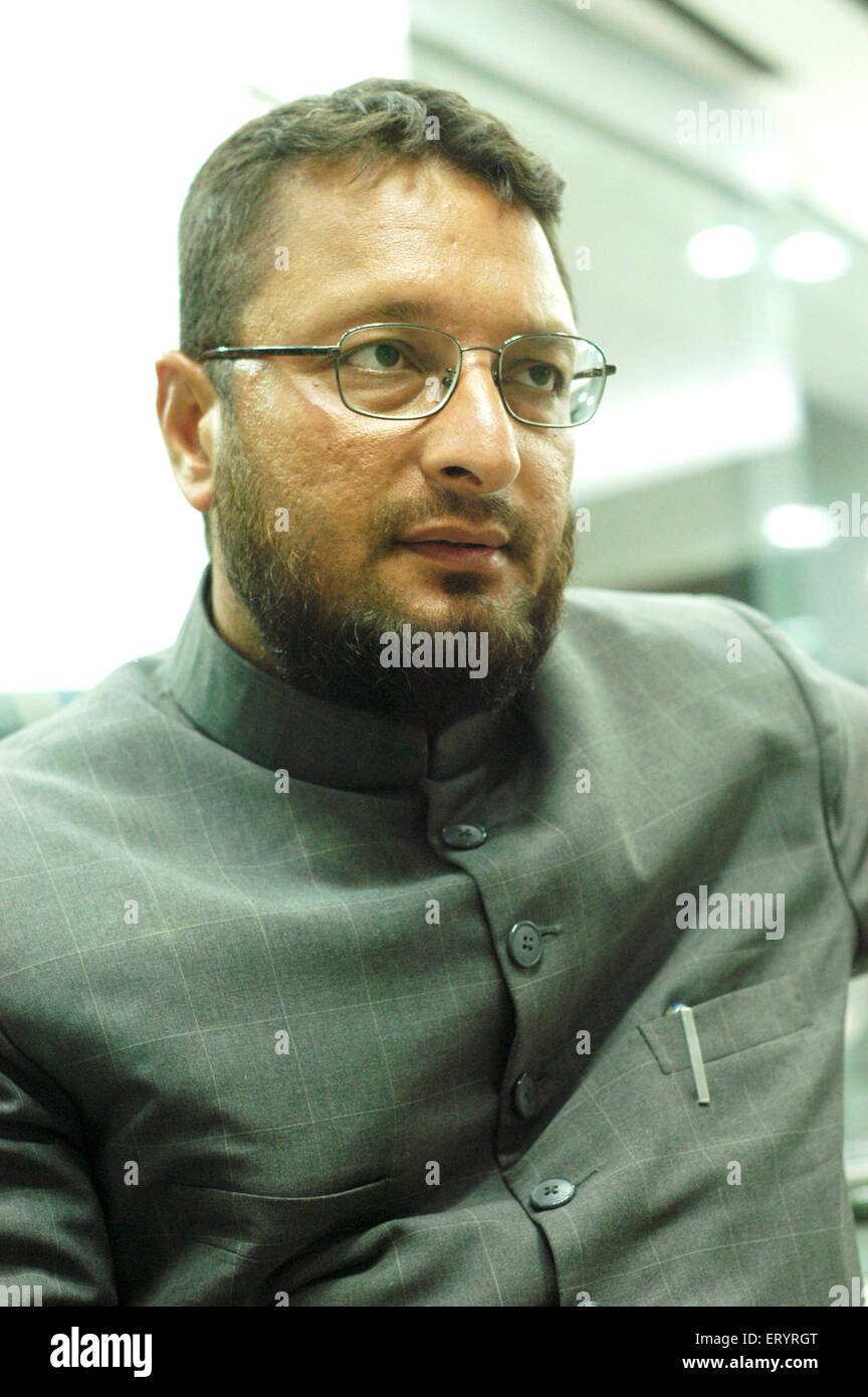 Asaduddin Owaisi, indischer Politiker, Präsident von All India Majlis-e-Ittehadul Muslimeen, AIMIM, Salar e Milrat, Kommandant der Gemeinschaft, Indien Stockfoto