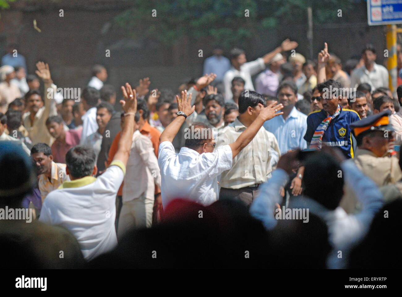Maharashtra Navnirman Sena, MNS-Aktivisten protestieren, Bandra; Bombay, Mumbai; Maharashtra; Indien, Asien Stockfoto