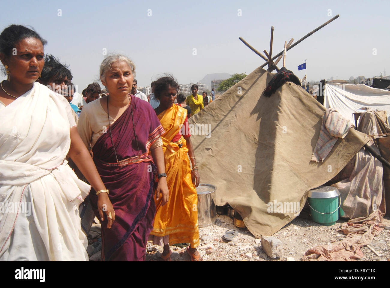 Medha Patkar , indischer Sozialaktivist , Gründer von Narmada Bachao Andolan , Mankhurd , Bombay , Mumbai , Maharashtra , Indien , Asien Stockfoto