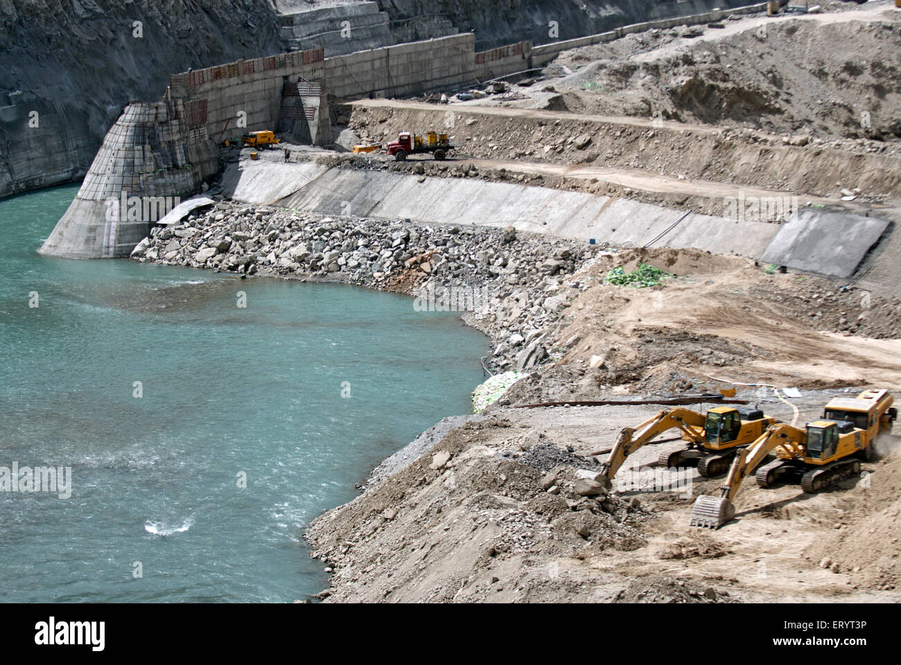 Nimo Bazgo hydraulische Projekt- und Damm am Indus Fluß; Leh; Ladakh; Jammu und Kaschmir; Indien 9. April 2008 Stockfoto