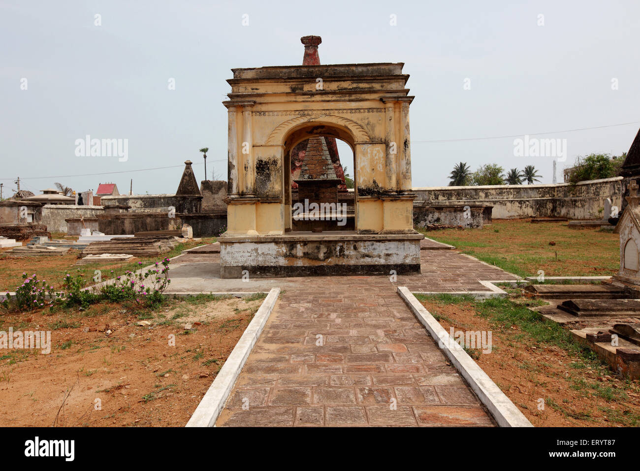 Niederländischer und Flag Staff Cemetery, Bheemili Beach, Bheemunipatnam, Bhimlipatam, Bheemli, Bhimili, Visakhapatnam, Andhra Pradesh, Indien, Asien Stockfoto