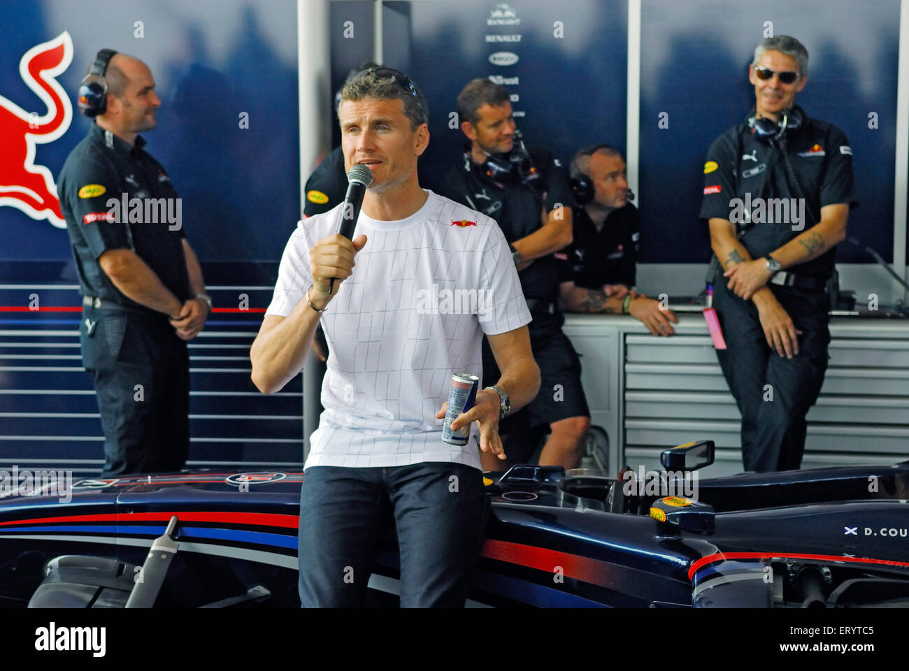 David Coulthard britische gewinnende Formel eine Rennen während der Pressekonferenz Bombay Mumbai; Maharashtra; Indien NOMR Stockfoto