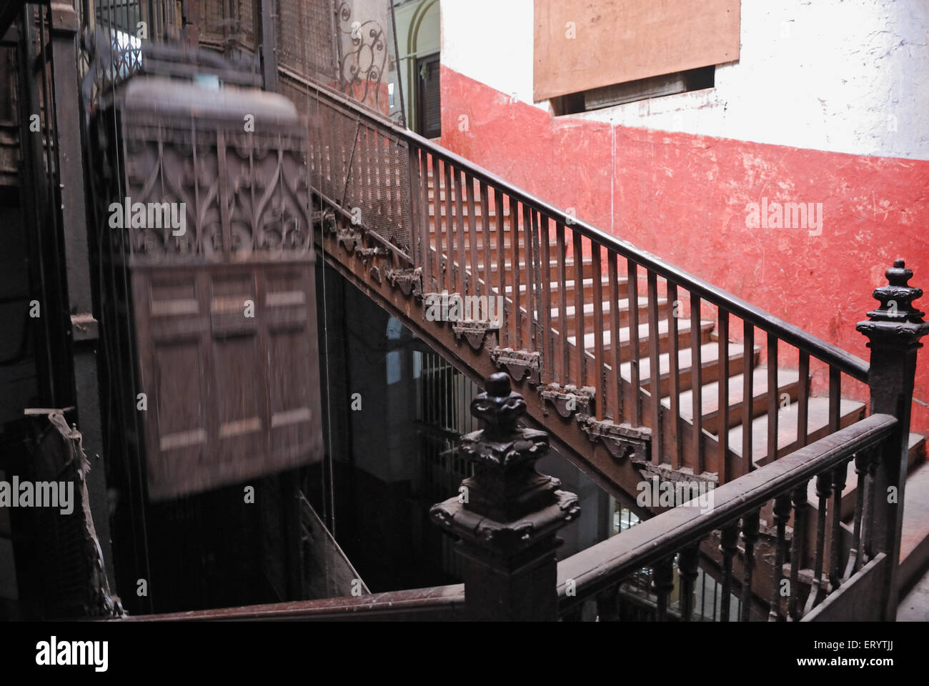 Treppe , Rathaus , Die Asiatische Gesellschaft , State Central Library , 1804 , Bombay , Mumbai , Maharashtra , Indien , Asien , Asiatisch , indisches Erbe Stockfoto