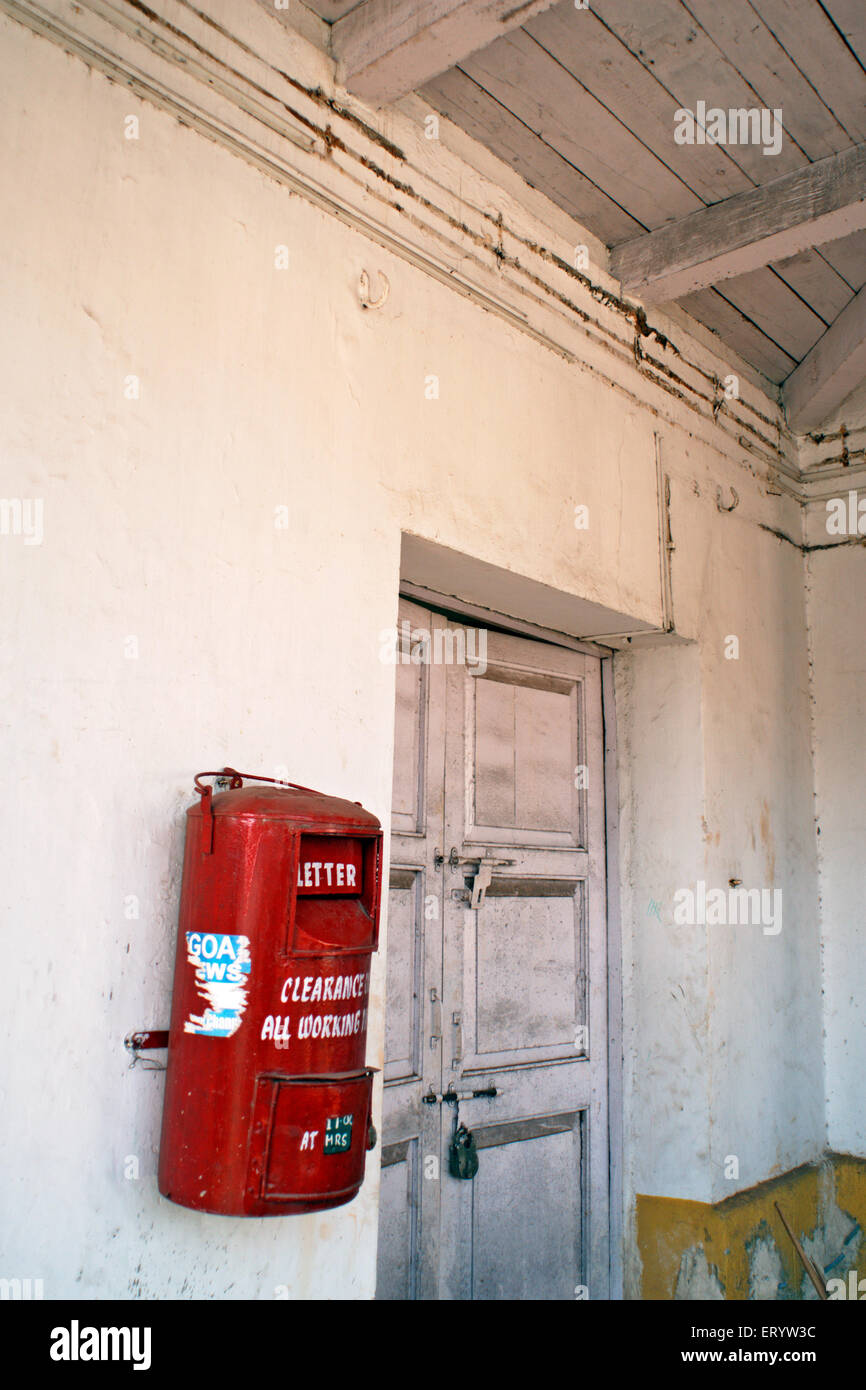 Briefkasten, Briefkasten, Briefkasten, Briefplatte, Briefloch, Briefkasten, Panaji; Panijm; Goa; Indien, asien Stockfoto