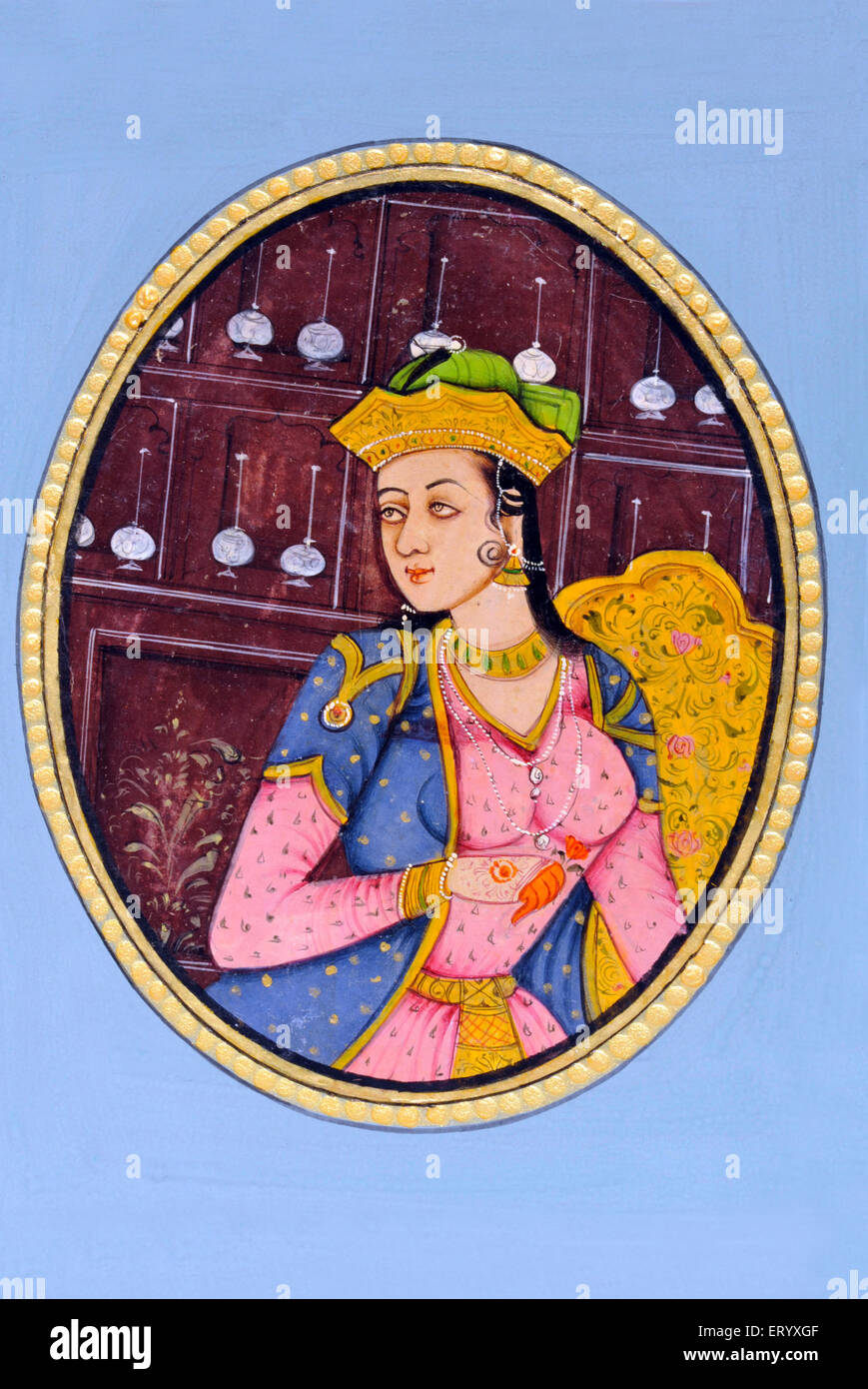 Miniaturmalerei von Königin Mumtaz Mahal Indien Asien Stockfoto