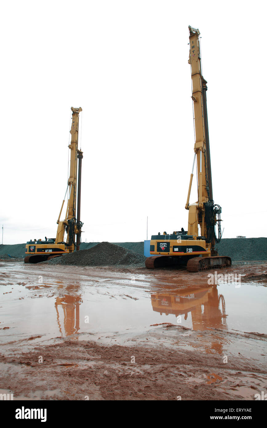 International Container Umschlagterminal, Vallarpadam Terminal im Bau, Kochi, Cochin, Kerala, Indien, Asien Stockfoto