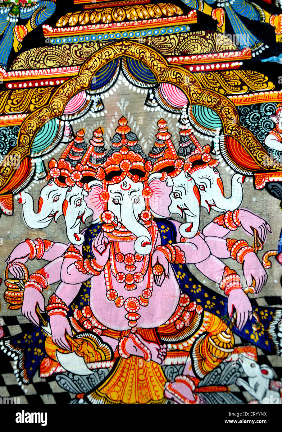 Patchitra von Lord Ganesha; Raghurajpur; Orissa; Indien Stockfoto