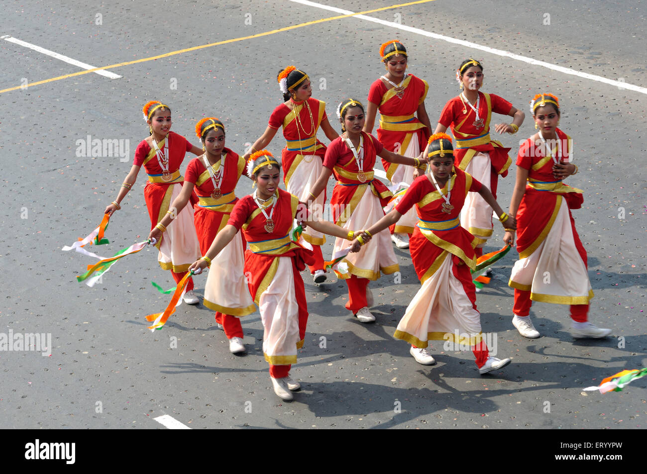 Kulturprogramm in Republik Day Parade; Kalkutta Calcutta; Westbengalen; Indien Stockfoto