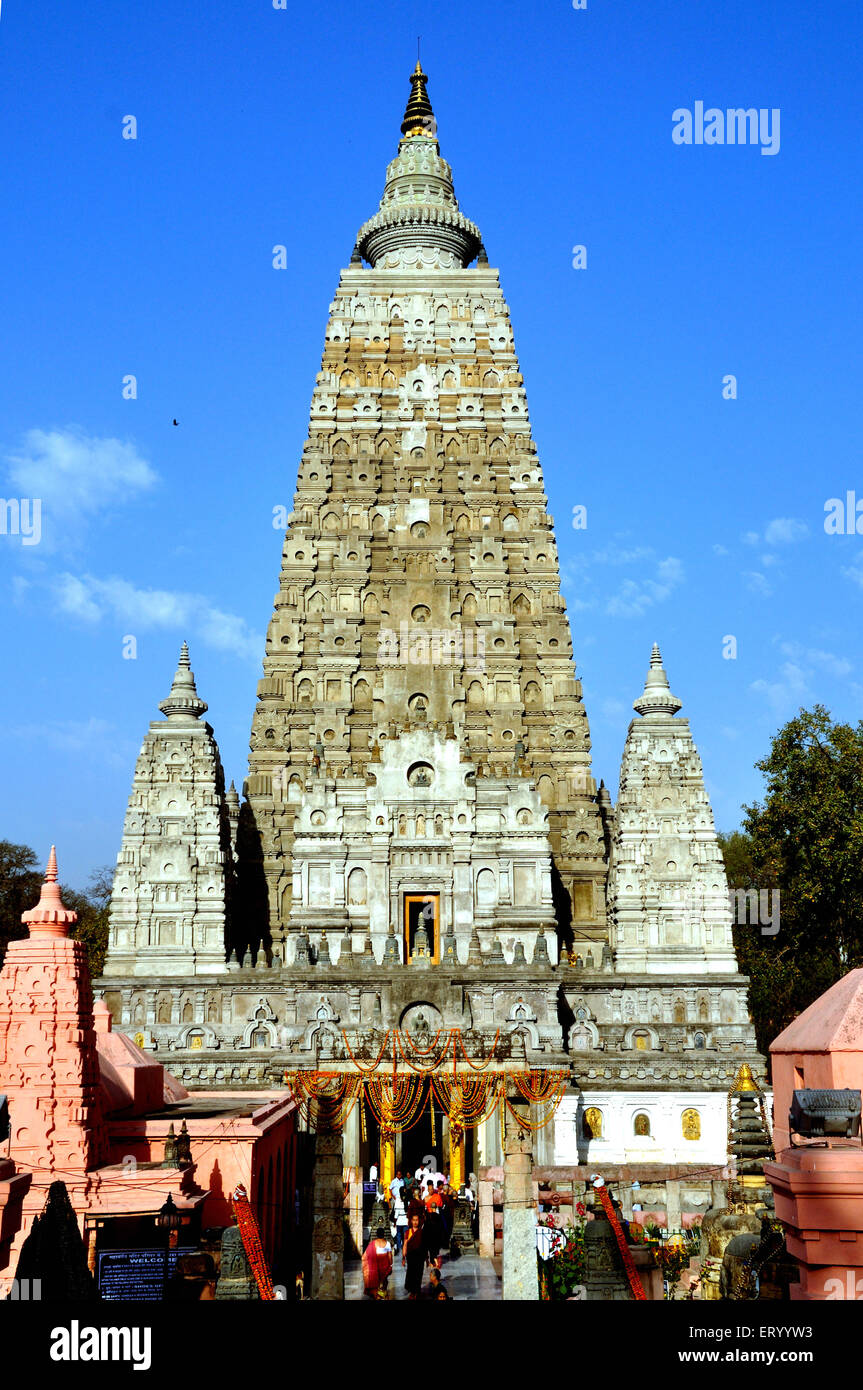 Mahabodhi-Tempel, Mahabodhi Mahavihar, UNESCO-Weltkulturerbe, Bodhgaya, Bihar, Indien, Asien Stockfoto