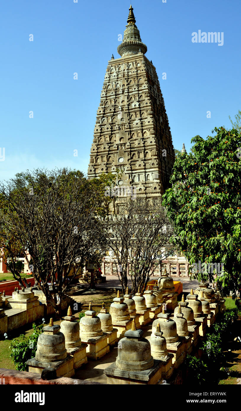 Mahabodhi Tempel, Mahabodhi Mahavihar, UNESCO-Weltkulturerbe, Bodhgaya; Bihar; Indien, asien Stockfoto