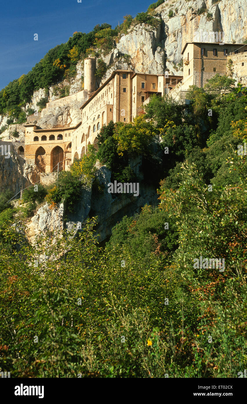 Sacro Speco Heiligtum, Subiaco, Aniene-Tal, Lazio, Italien, Europa Stockfoto