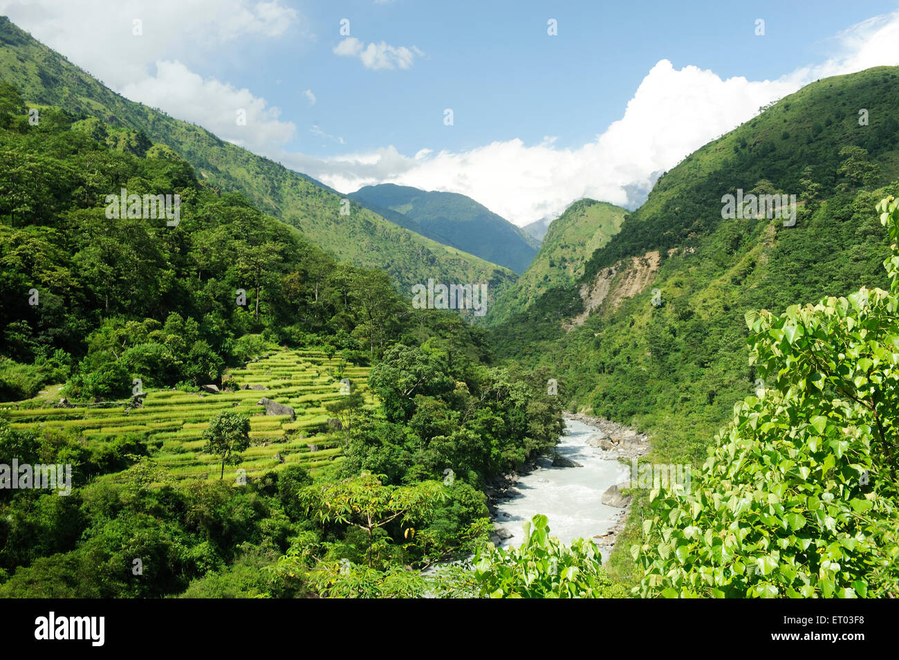 River Marsyangdi , Bhulbhule , Lamjung , Gandaki , Nepal , Federal Democratic Republic of Nepal , Südasien , Asien Stockfoto