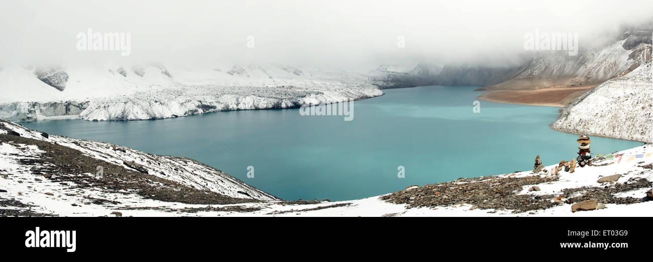Tilicho See, höchster See, Manang, Annapurna, Nepal, Bundesrepublik Demokratische Republik Nepal, Südasien, Asien Stockfoto