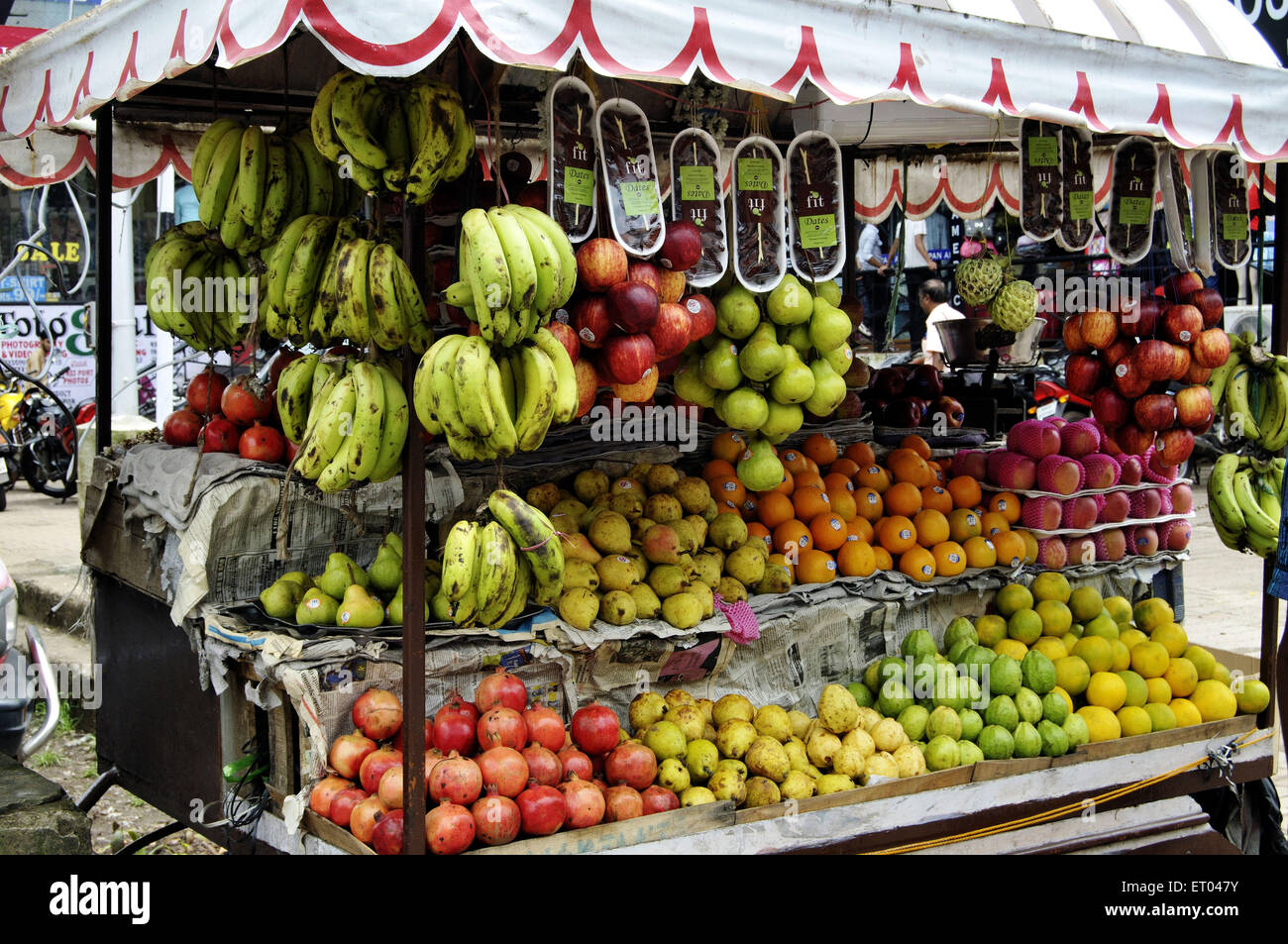 Obst-Wagen in Panjim Market in Goa Indien Stockfoto