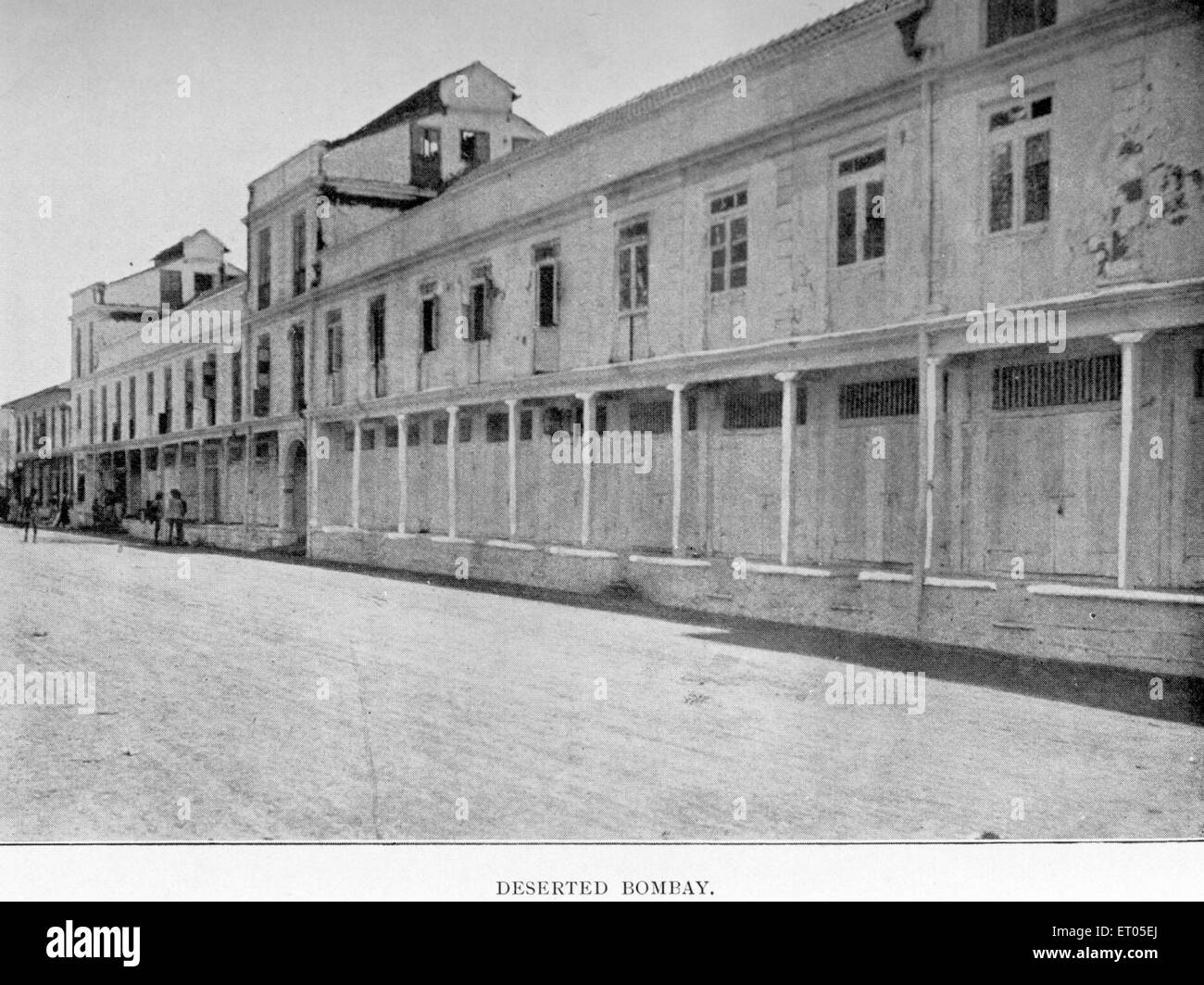Verlassene Straßen, große Hungersnot, Beulenpest Epidemie, Bombay, Mumbai, Maharashtra, Indien, Asien, Jahrgang, 1800er Stockfoto