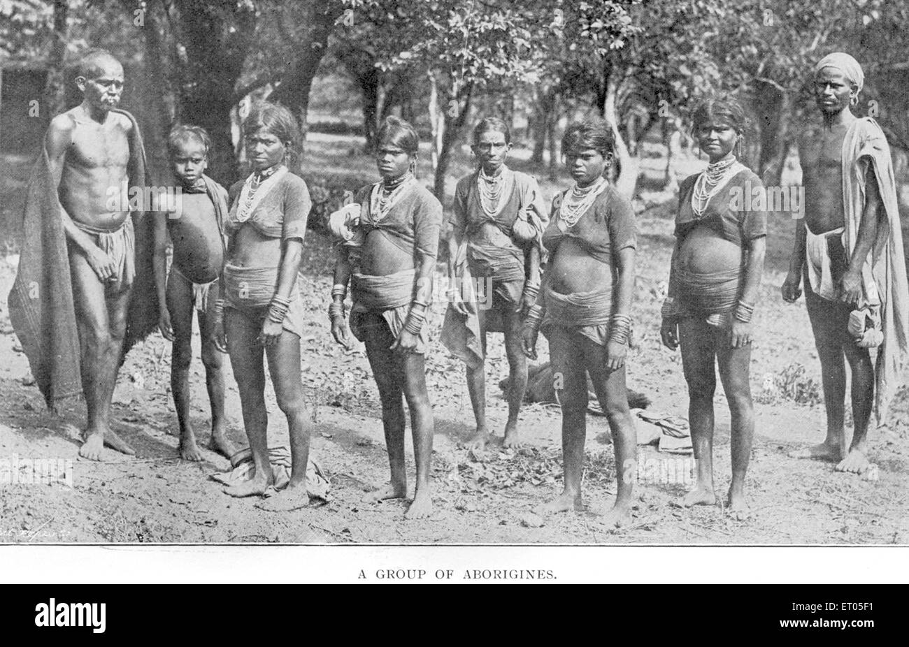 Hungersnot Bezirke; Gruppe von Aborigines; Indien nicht Herr Stockfoto