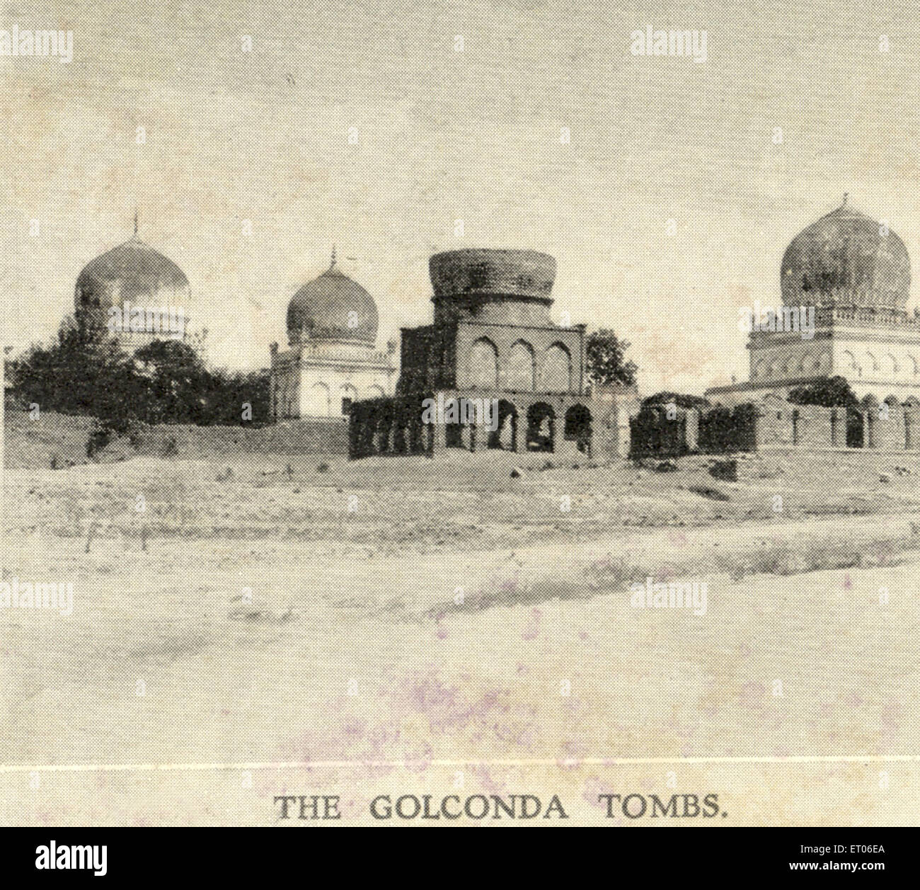 Qutb Shahi Gräber, Golconda Gräber, Hyderabad, Andhra Pradesh, Telangana, Indien, Asien, 10. Februar 1906, Jahrgang, 1900er Stockfoto