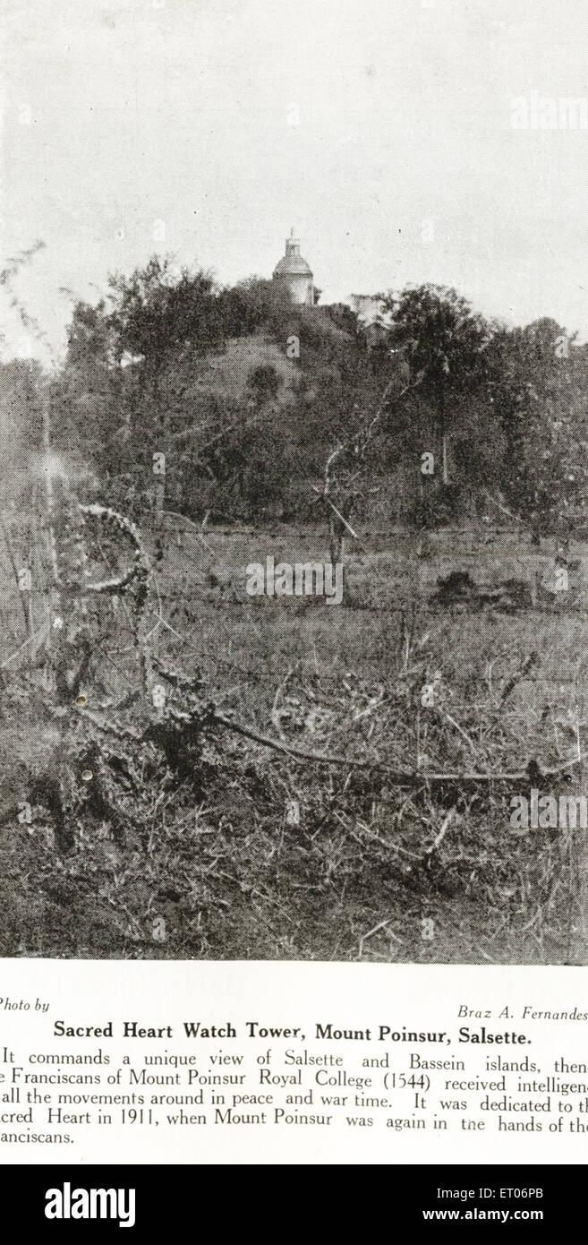 Sacred Heart Watch Tower; Mount Poinsur; Salsette; Borivali; Bombay, Mumbai; Maharashtra; Indien, asien Stockfoto