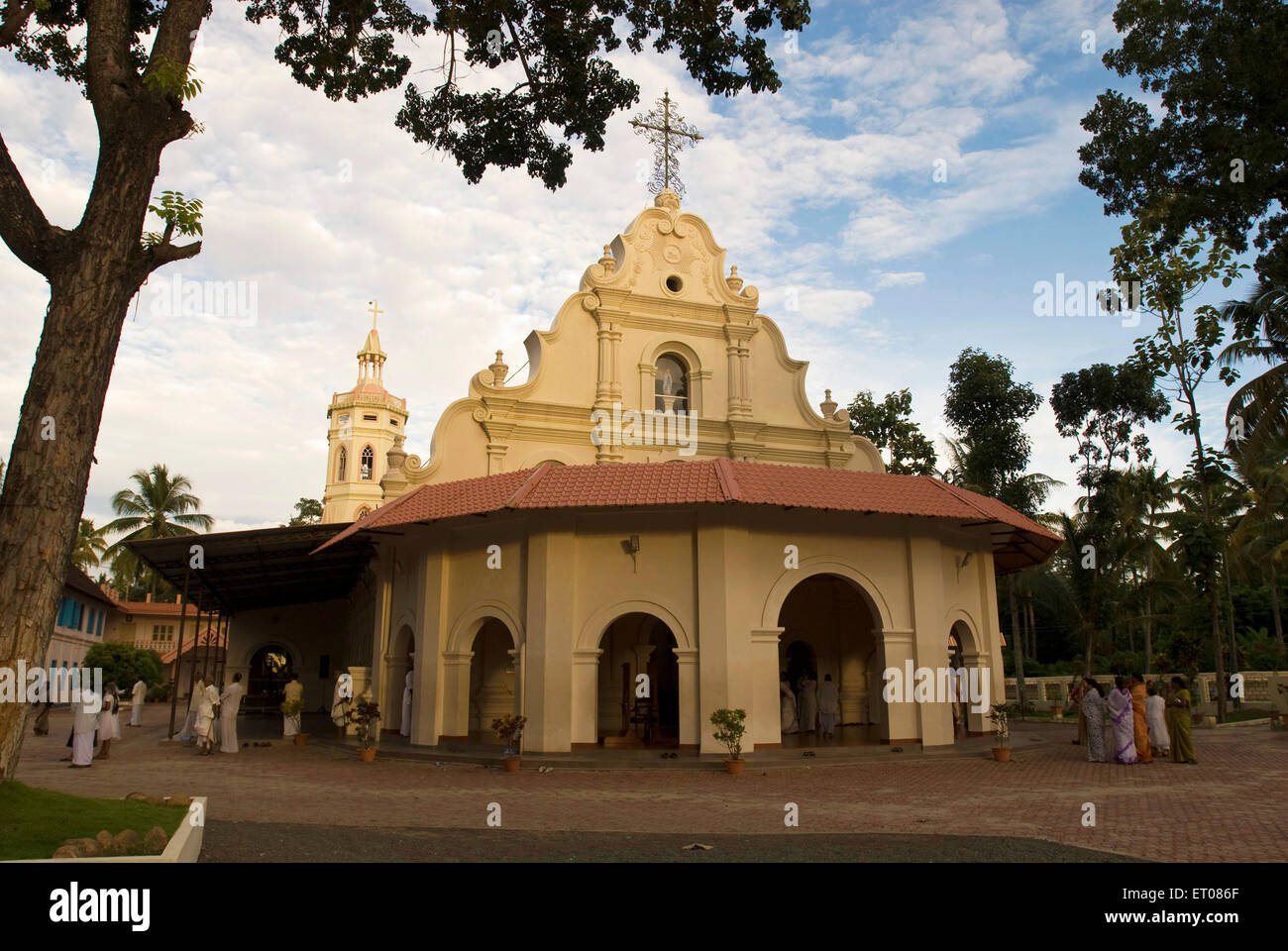 St. Marienkirche Estd1463 Jungfrau Maria geweiht; im Volksmund als Vechoor Muthiamma bei Vechoor; Kerala; Indien Stockfoto