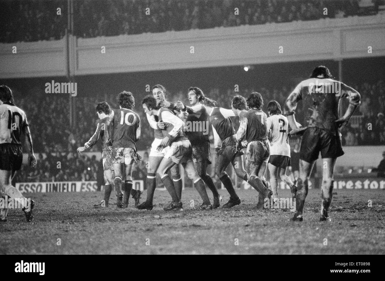 Arsenal, die 3-0 Coventry City, FA-Cup-Wiederholung in Highbury, Mittwoch, 29. Januar 1975 übereinstimmen. Stockfoto