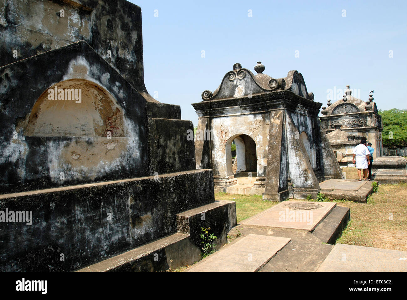 Niederländischer Friedhof, holländisches Mausoleum, Pulicat, Pazhaverkadu, Thiruvallur District, Tamil Nadu, Indien, Asien Stockfoto
