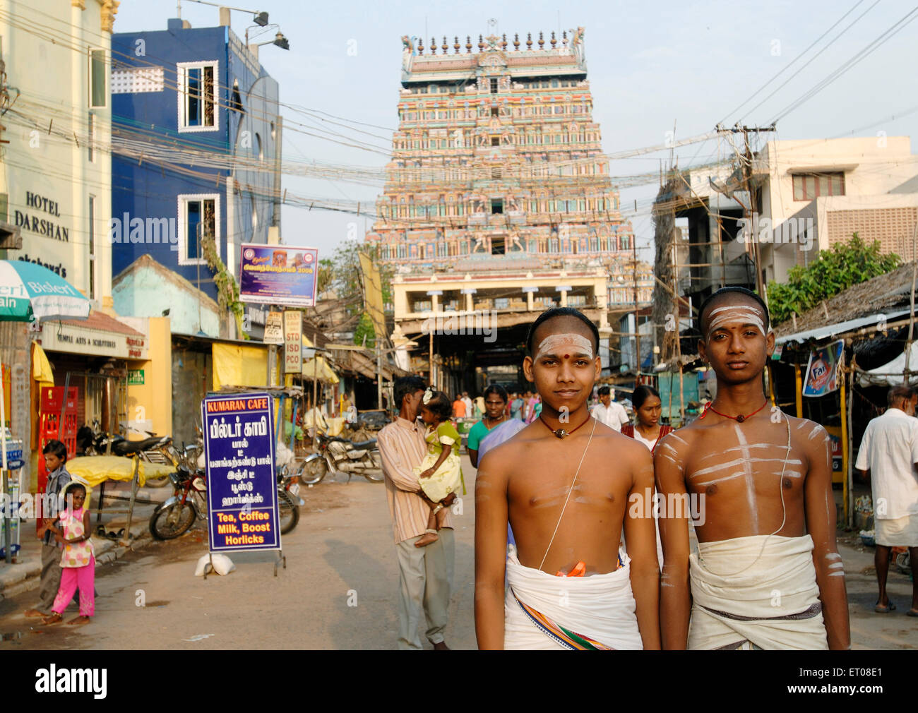 Dikshitar; die Priester des Tempels, die in Thillai wohnen und verwalten Chidambaram Nataraja Tempel; Chidambaram; Tamil Nadu Stockfoto