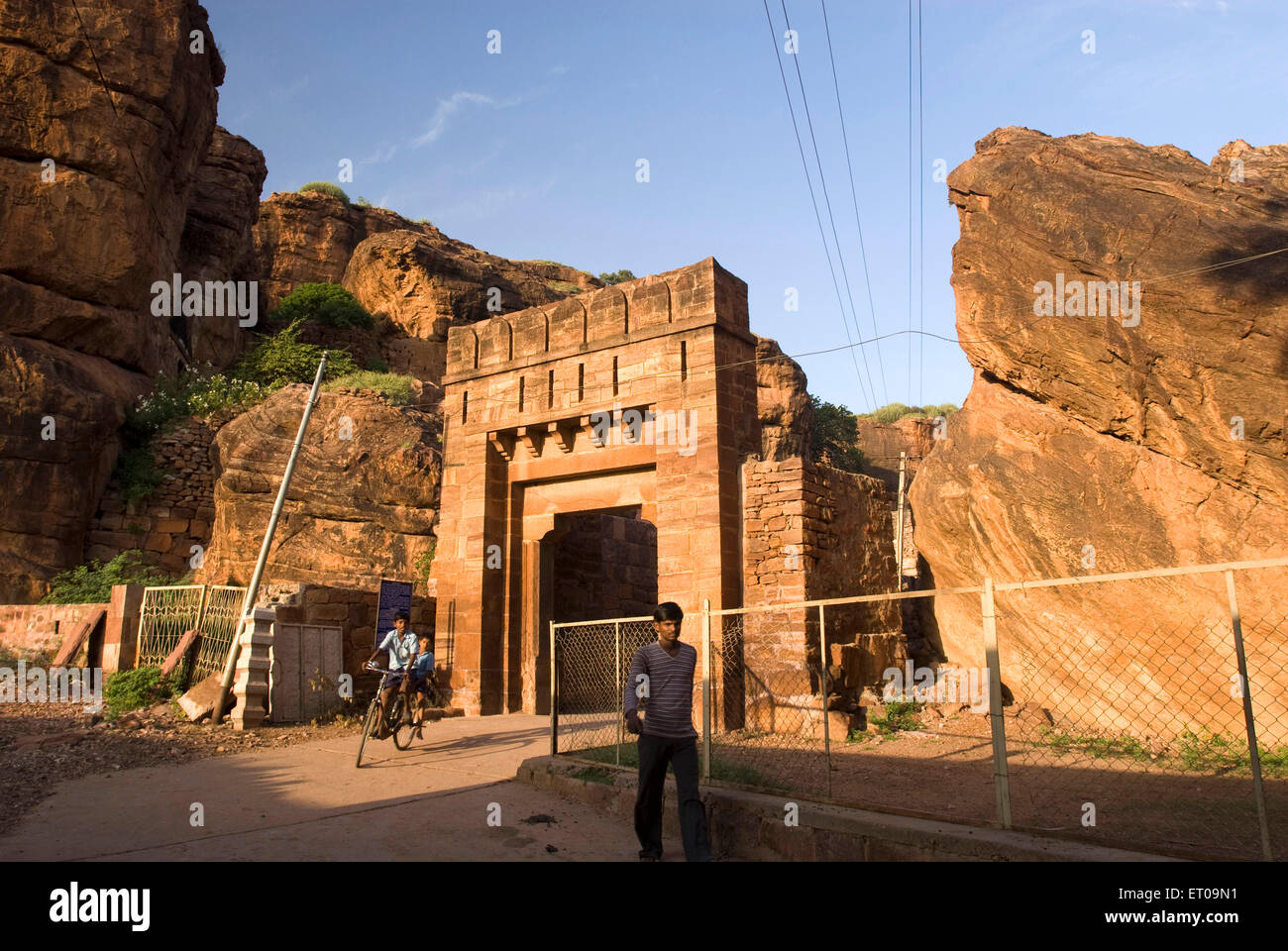 Eintritt in Badami Fort 7. Jahrhundert; Karnataka; Indien Stockfoto