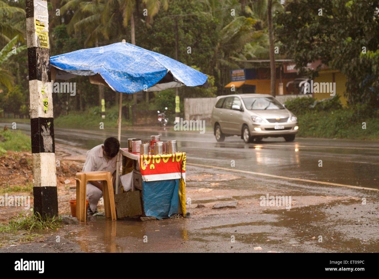 Szene in Kerala während Monsun; Kerala; Indien Stockfoto