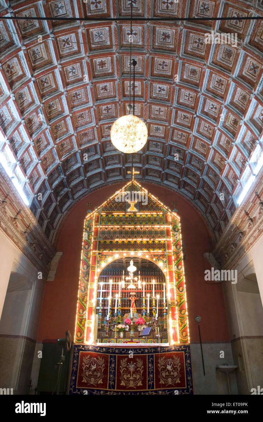 Altar; St. George Jacobite syrische Kirche Kadamattom in Kadamattam; Kerala; Indien Stockfoto