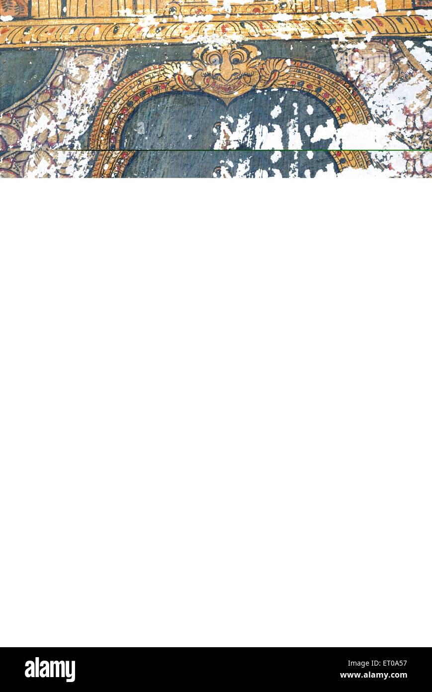 17. Jahrhundert Wandbilder an die Wand im Varadaraja Perumal Vishnu-Tempel in Kanchipuram; Tamil Nadu; Indien Stockfoto