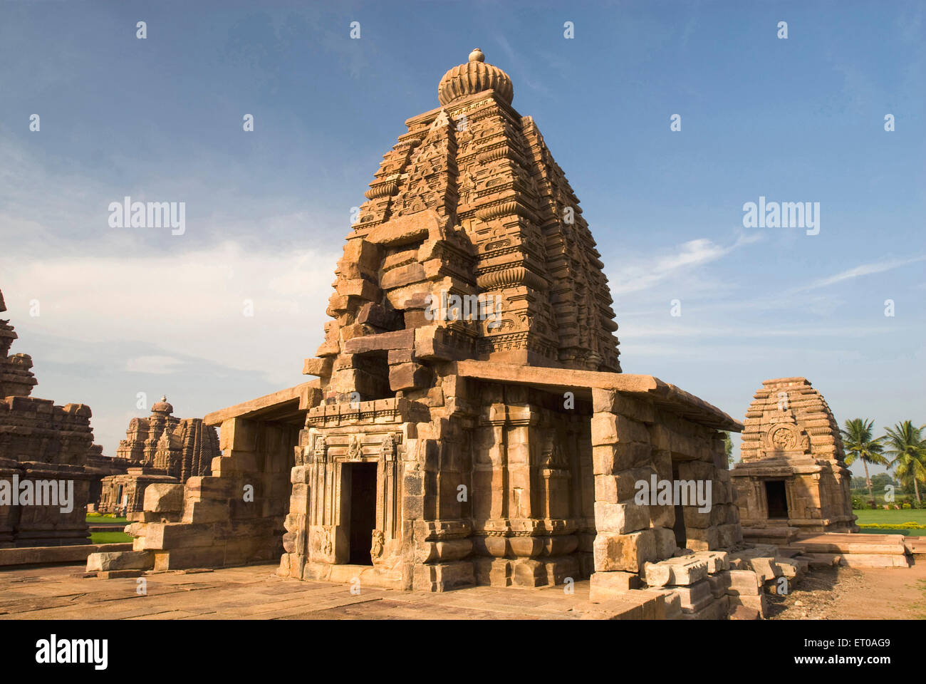 UNESCO-Weltkulturerbe; Galaganatha Tempel Nagara-Stil Gopura im 7 Jahrhundert 750 n. Chr. im Pattadakal errichtet; Karnataka Stockfoto