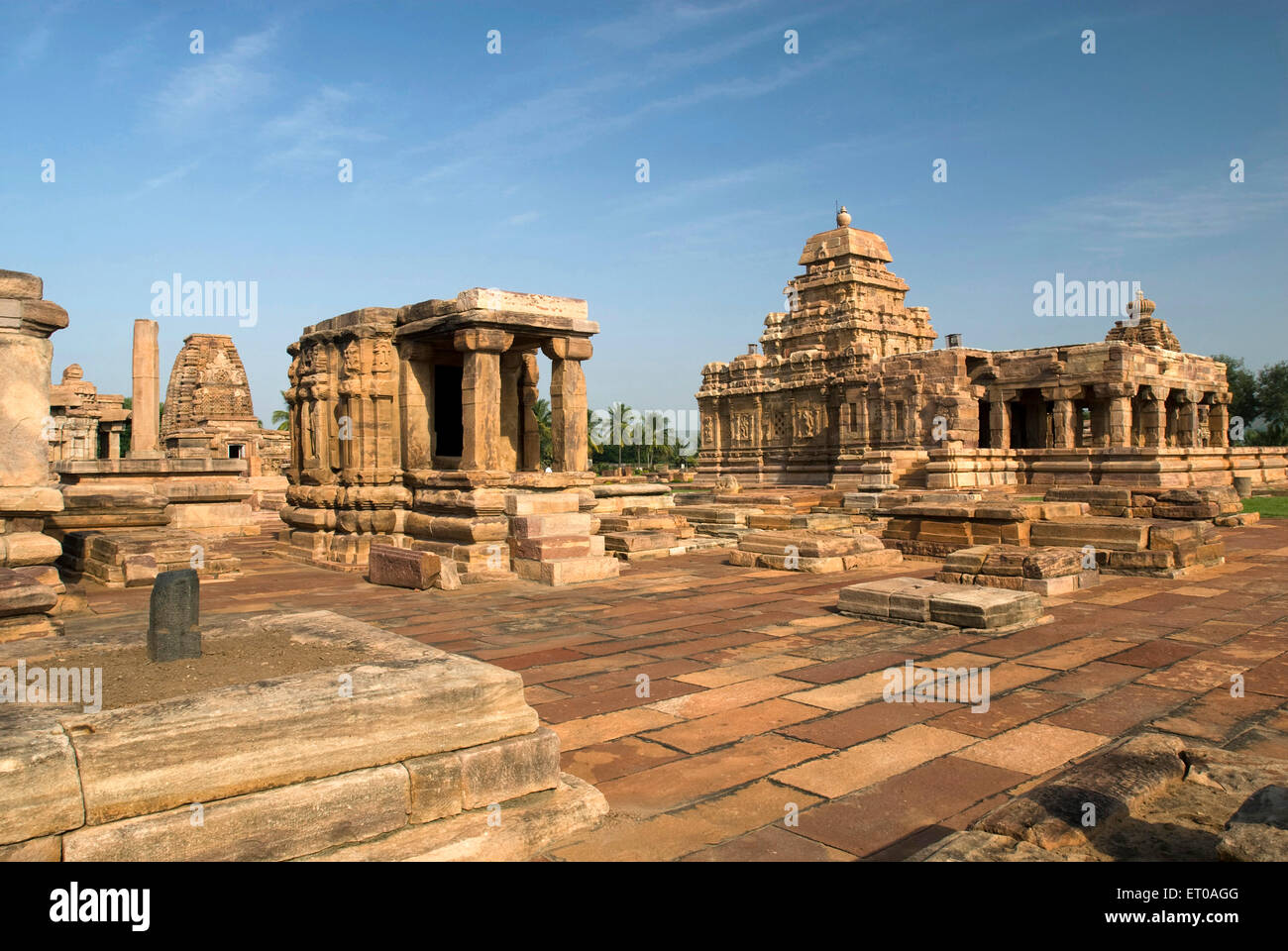 UNESCO-Weltkulturerbe; Tempel in Pattadakal; Karnataka; Indien Stockfoto