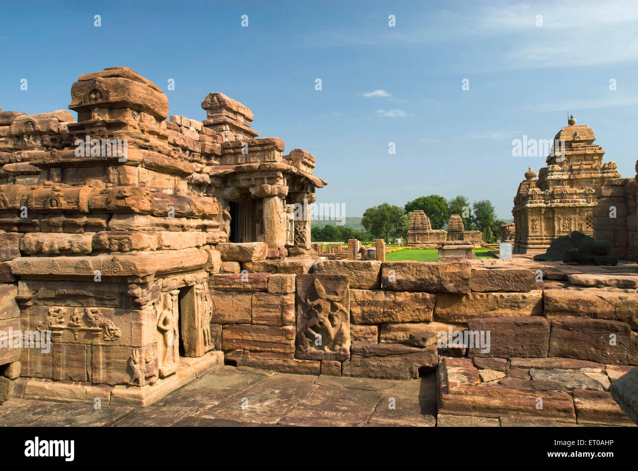 UNESCO-Weltkulturerbe; Tempel in Pattadakal; Karnataka; Indien Stockfoto
