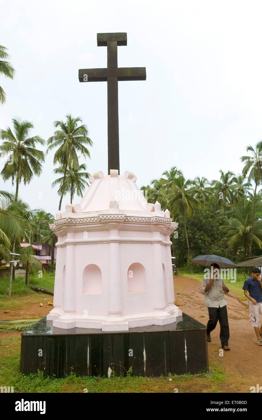 Heilig-Kreuz in St. Marys orthodoxe syrische Kirche von Ardas in der Nähe von Kunnamkulam; Kerala; Indien Stockfoto