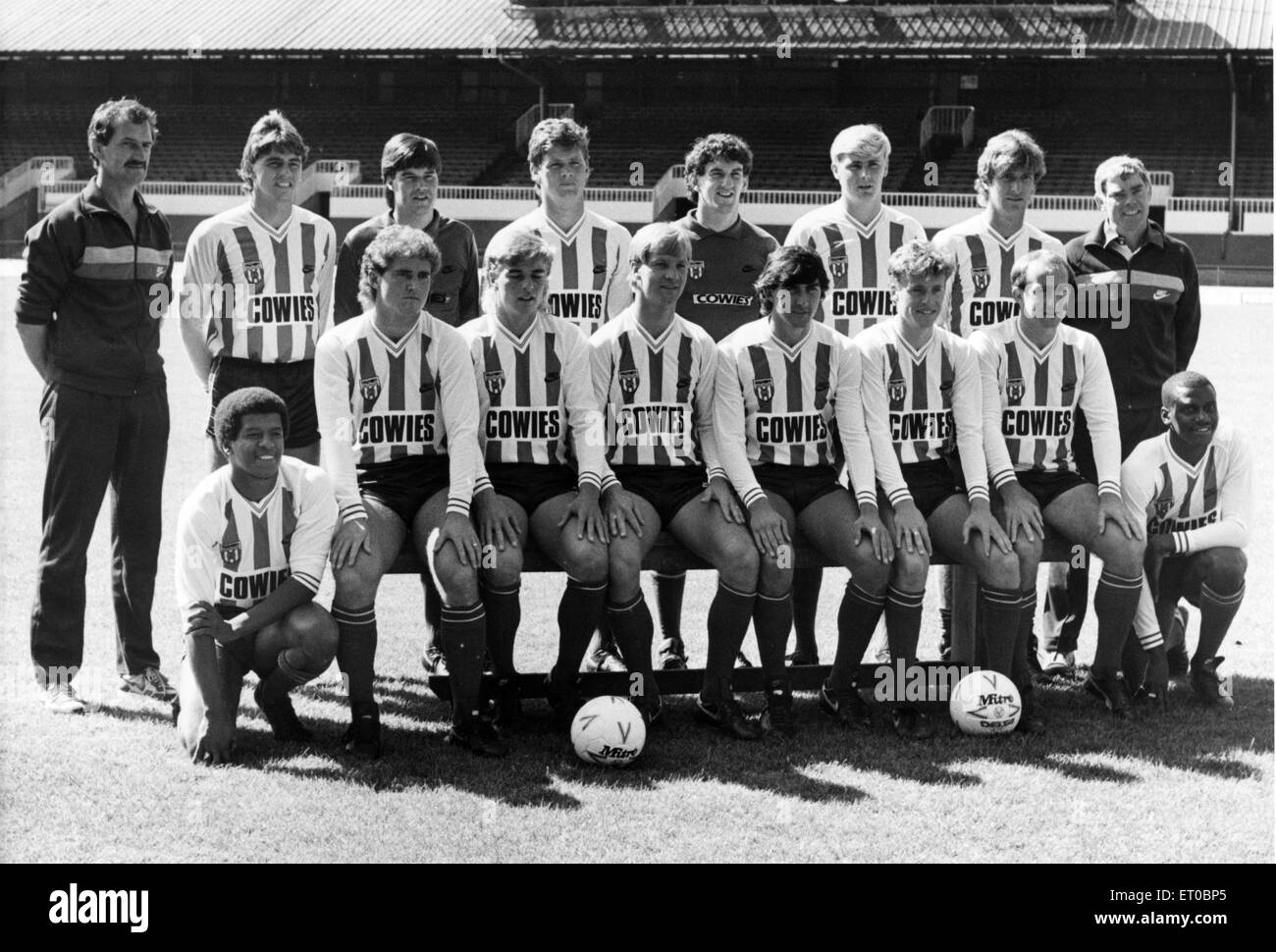 Sunderland AFC-Team Saison 1984-1985 erschossen. August 1984. Stockfoto