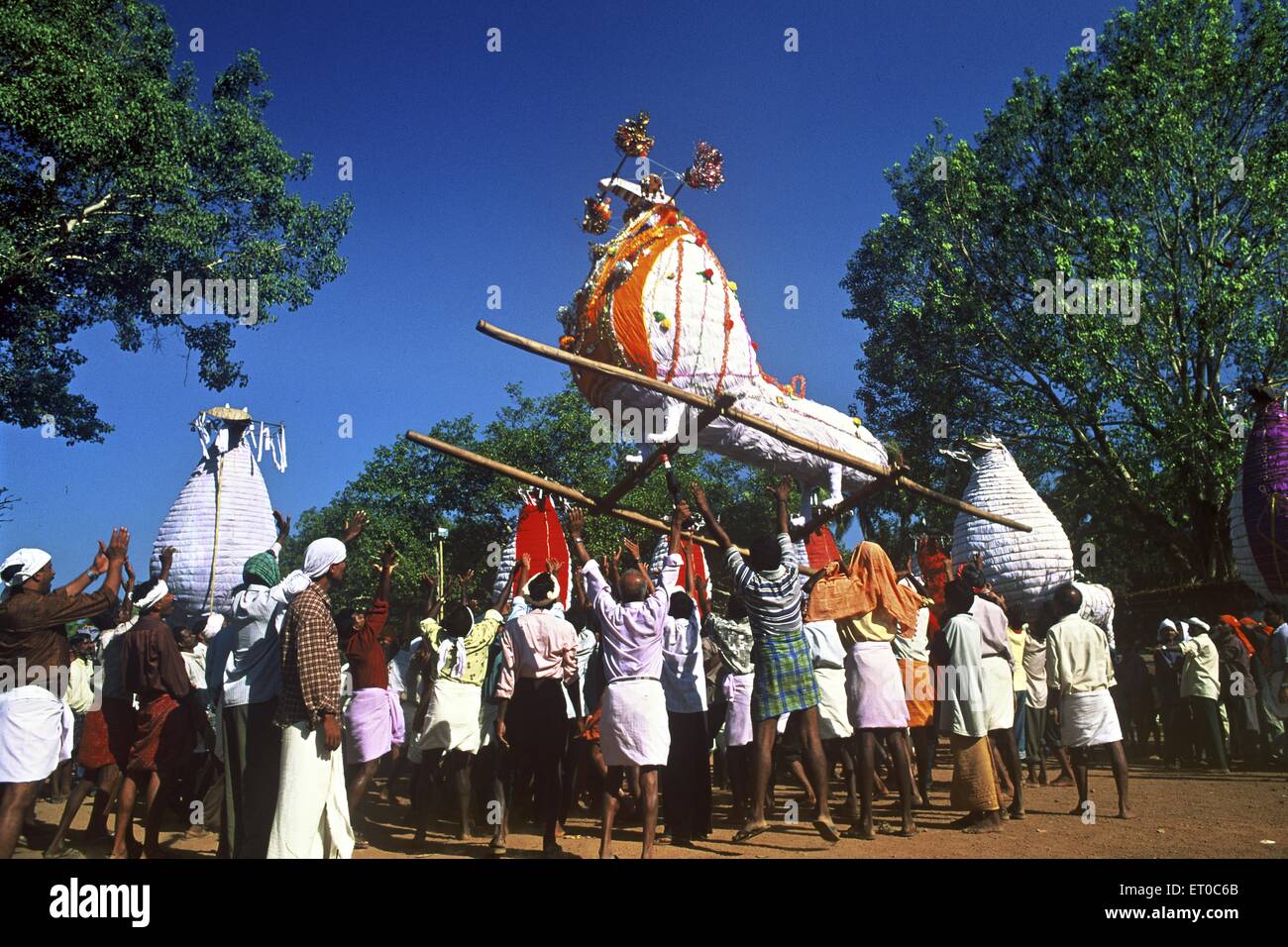 Tiermodelle, Pooram Festival, Chinakathoor Pooram, Sree Chinakkathoor Bhagavathy Tempel, Palappuram, Ottappalam, Palakkad, Kerala, Indien, asien Stockfoto