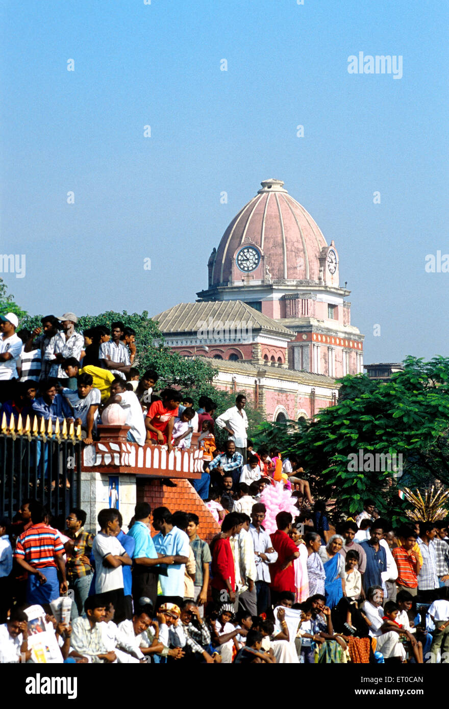 Crowd, Presidency College Clock Dome, Beach Road, Madras, Chennai, Tamil Nadu, Indien, Asien Stockfoto