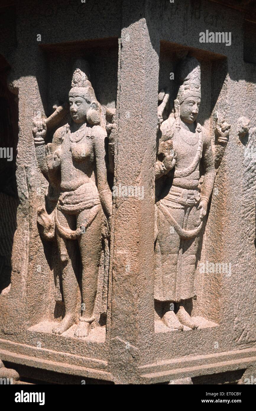 Ardhanarishvara Kombination von Siva und Parvath; Tamil Nadu; Indien Stockfoto