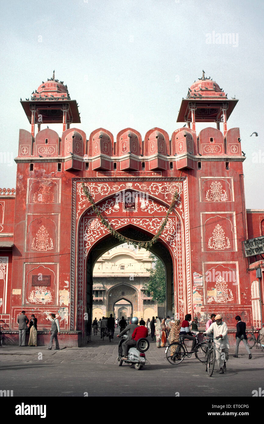 Ajmeri Tor in Jaipur Stadt geben; Rajasthan; Indien Stockfoto