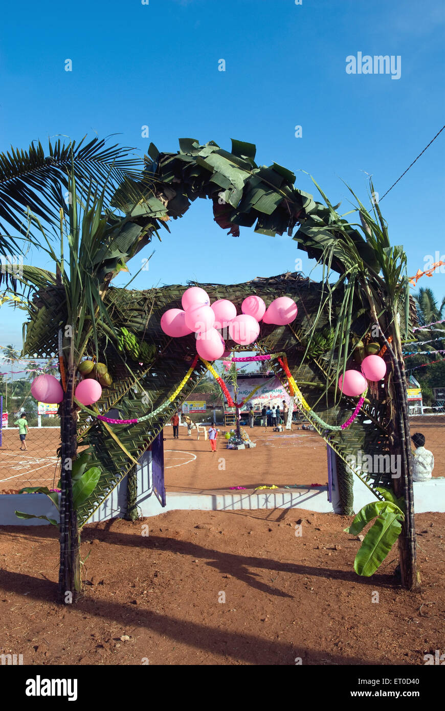 Pongal Festival Dekoration, Kinathukkadavu, Kinathukadavu, Coimbatore, Tamil Nadu, Indien, Asien Stockfoto