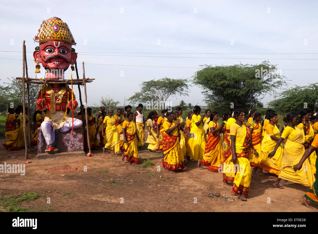 Aravan Statue in duryodhana padukalam Festival; Sevilimedu; Kanchipuram; Kancheepuram Bezirk; Tamil Nadu; Indien; Asien Stockfoto