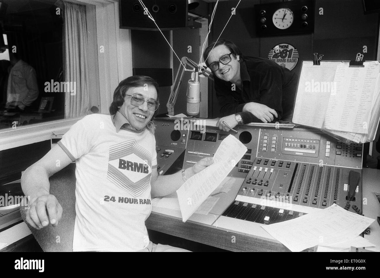 Bob Hopton, BRMB Radio Programm Controller, 17. April 1980. Stockfoto