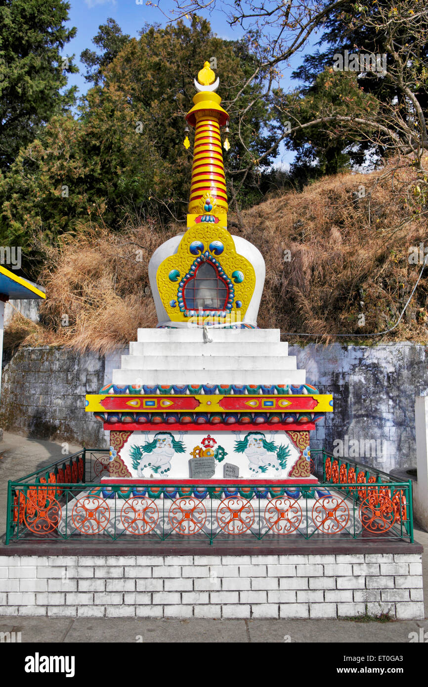 Tibetische Stupa, Shedup Choephling buddhistischen Tempel, Happy Valley, Charleville, Mussoorie, Dehradun, Uttaranchal, Uttarakhand, Indien, Asien Stockfoto