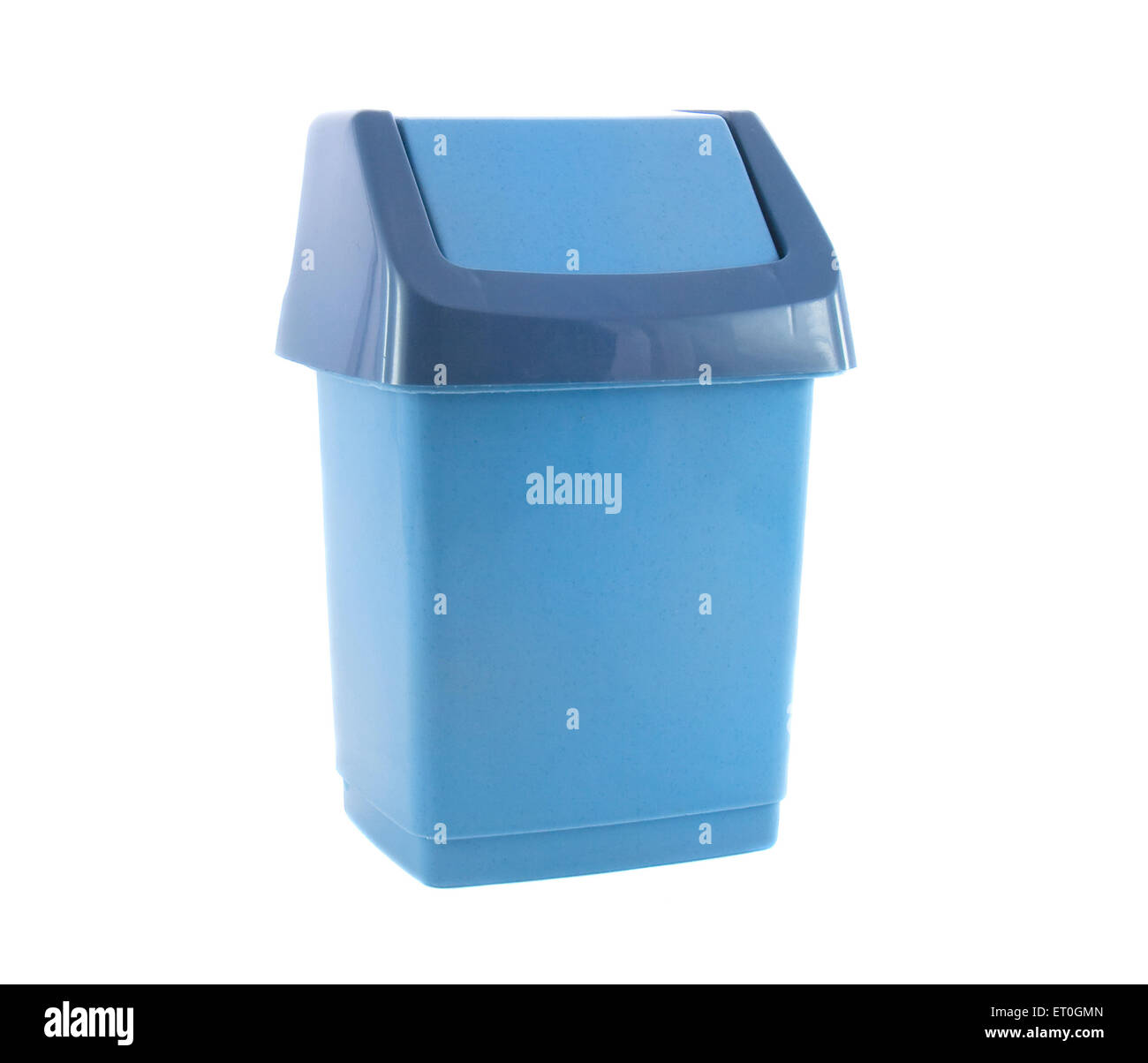 Blauen Container für Müll Isolated Over White Trash Stockfoto