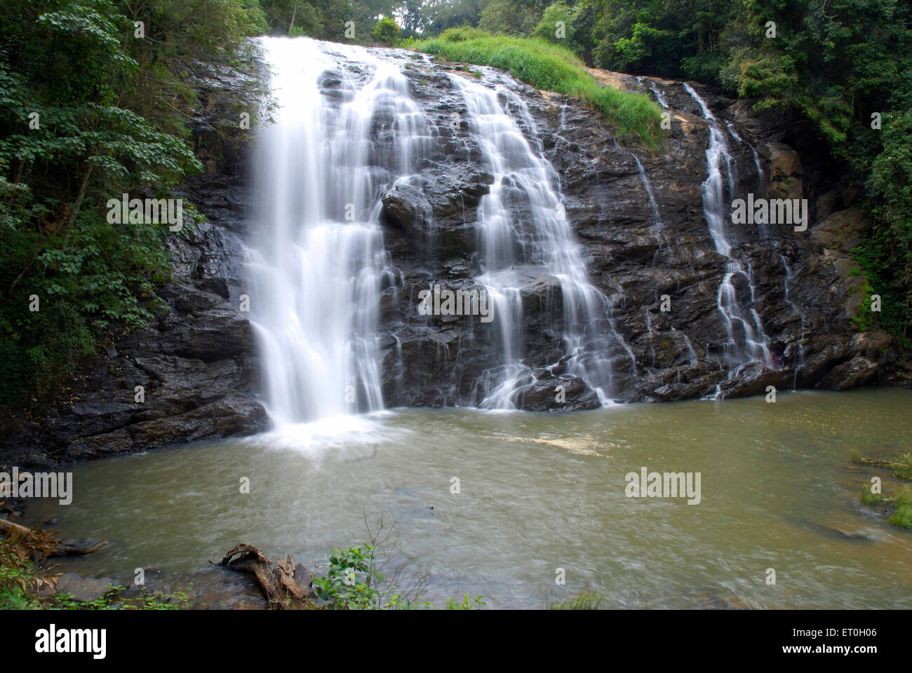 Abbey Falls, Abbi Falls, Abbe Falls, Madkeri Falls, Khushal Nagar, Kodagu, Coorg, Western Ghats, Karnataka, Indien, Asien Stockfoto