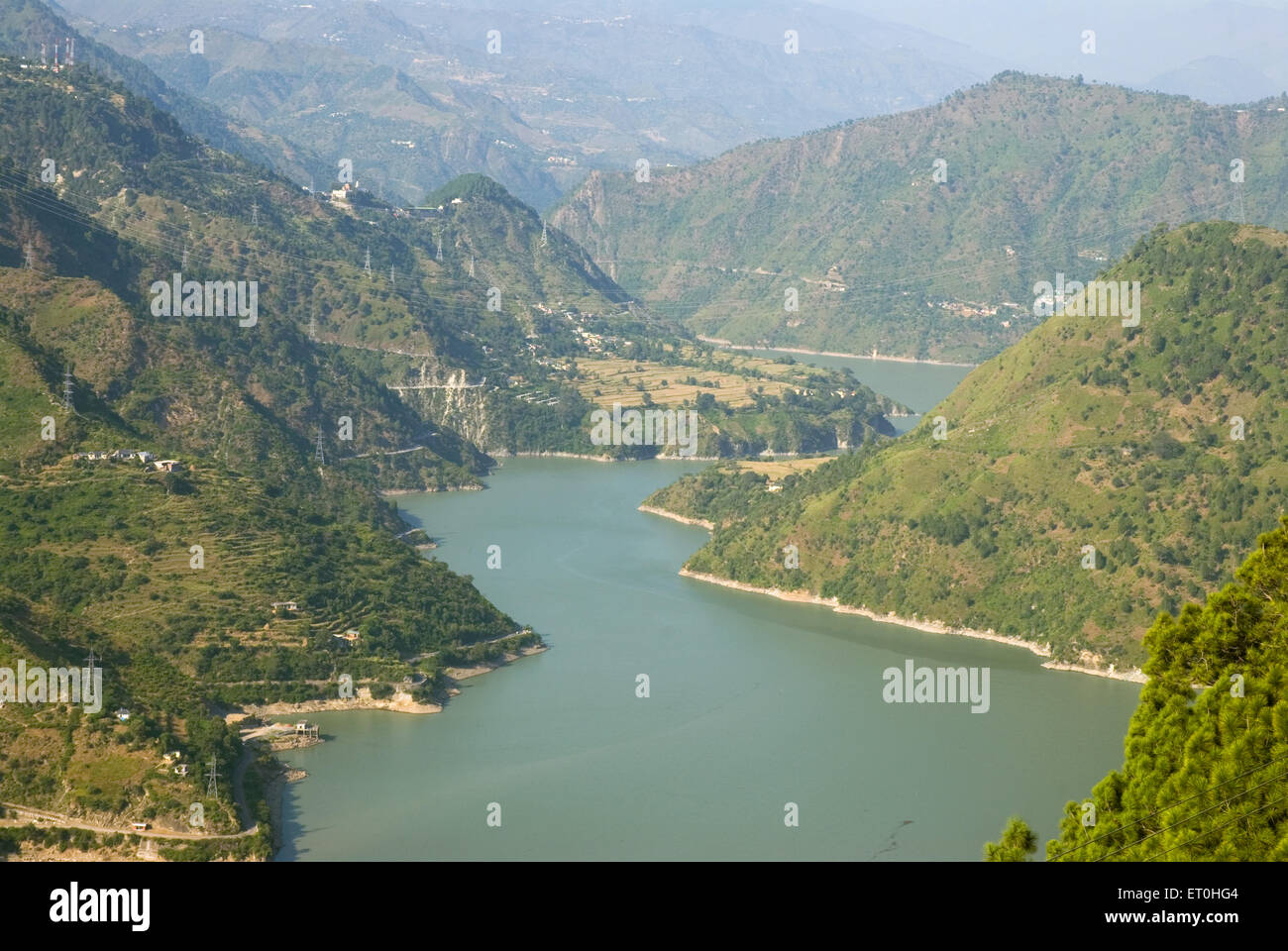 Gebirge mit Beas River; Himachal Pradesh; Indien Stockfoto