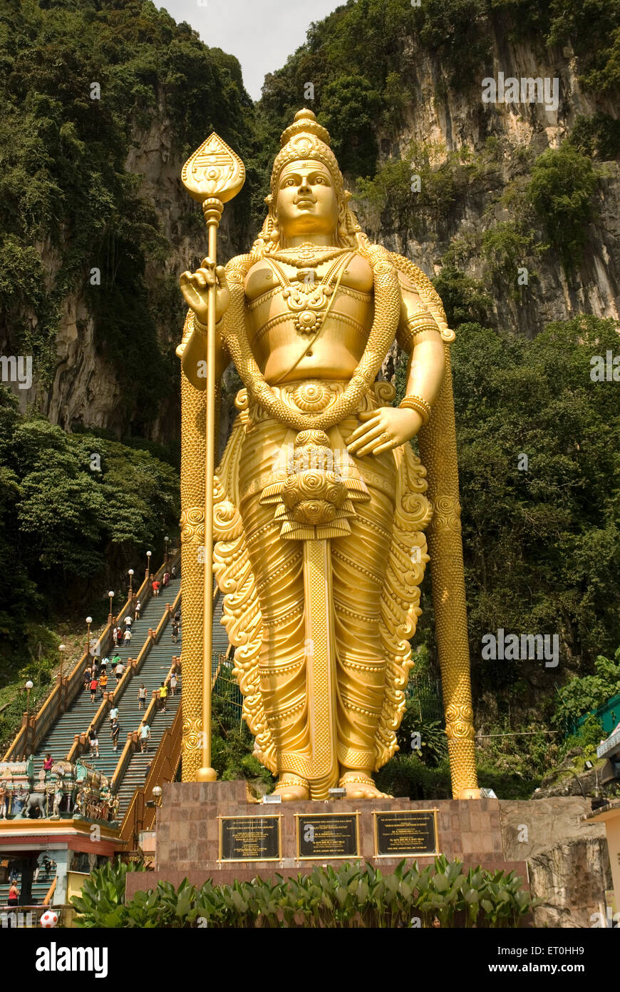 Murugan goldenen Statue am Battuck Höhlen Kuala Lumpur Malaysia Asien Stockfoto