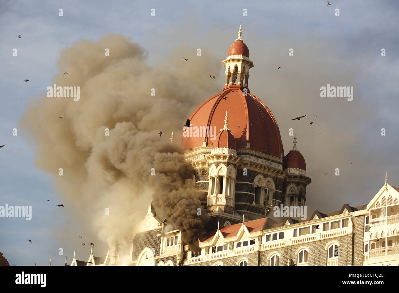 Taj Mahal Hotel Feuer, 2008 Mumbai Angriff, Terroranschlag, Terroranschlag, Bombay, Mumbai, Maharashtra, Indien, 26 - November - 2008 Stockfoto
