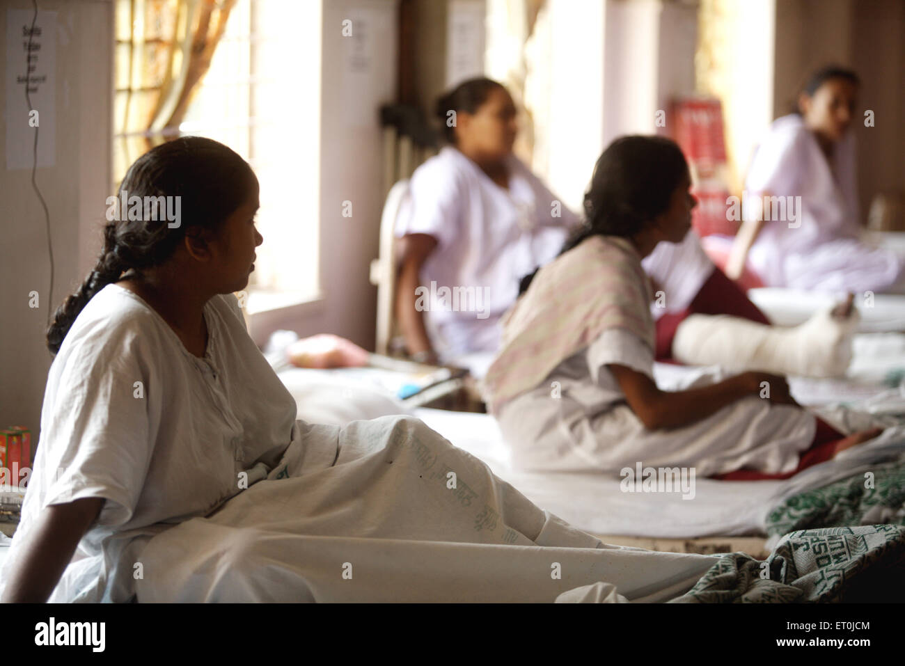 Opfer des Terroranschlags von Deccan Mudschaheddin am 26. November 2008 behandelt in j.j. Krankenhaus in Bombay Mumbai Stockfoto